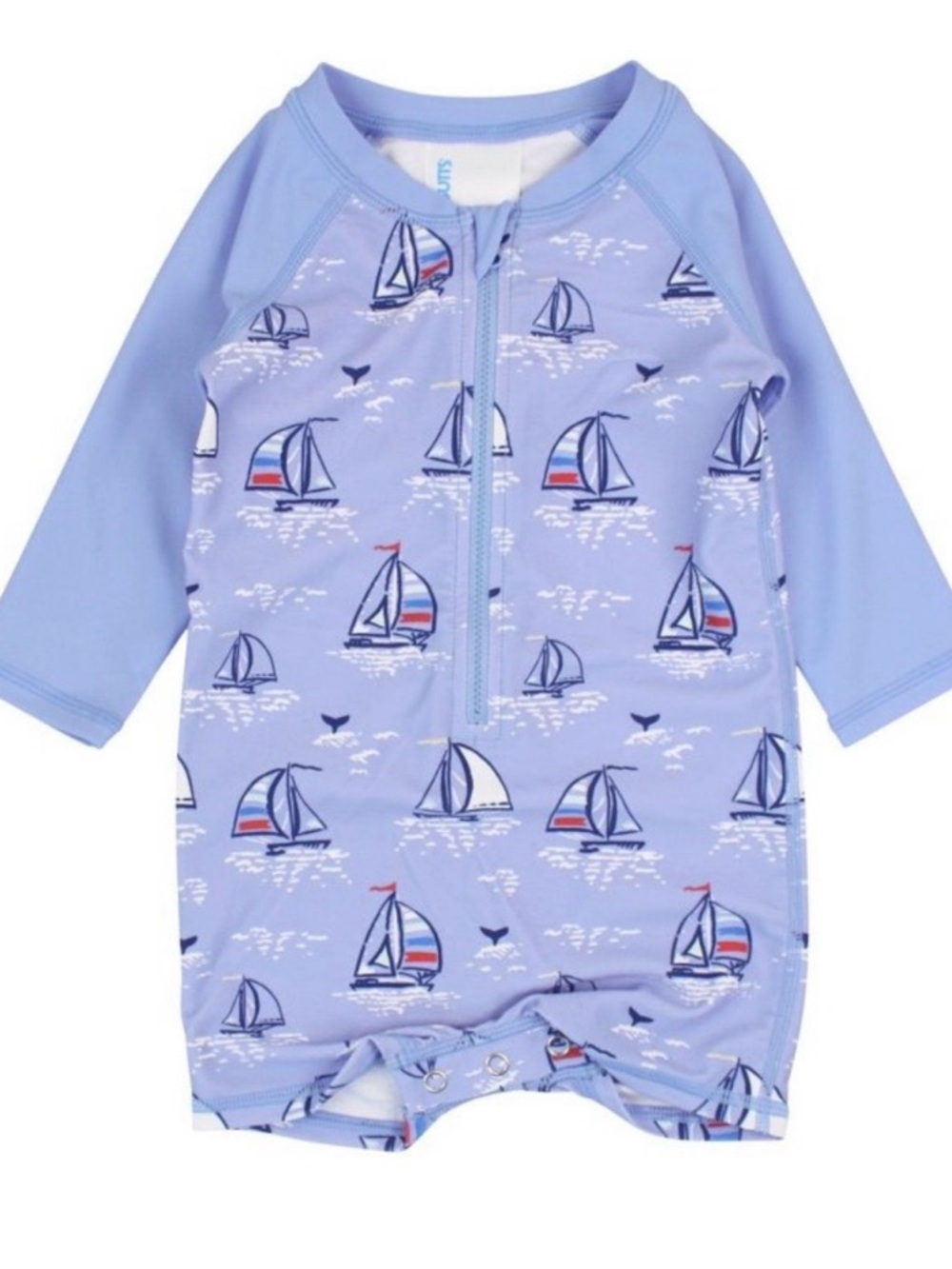 NWT - RuggedButts Blue Seas the Day Long Sleeve One Piece Rash Guard Swimsuit